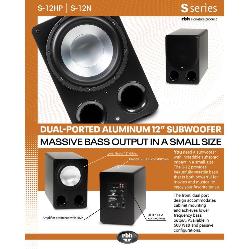 RBH S-12HP 12" powered subwoofer - Dreamedia AV