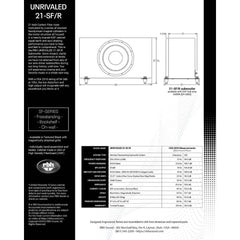 RBH Sound UNRIVALED 21-SF/R ULTIMATE SUBWOOFER SYSTEM (Each) - Dreamedia AV