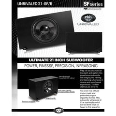 RBH Sound UNRIVALED 21-SF/R ULTIMATE SUBWOOFER SYSTEM (Each) - Dreamedia AV